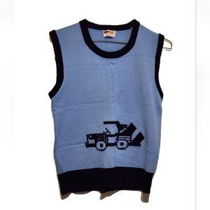 Vintage XL Boys Grants BLUE Acrylic Vest Button with Car